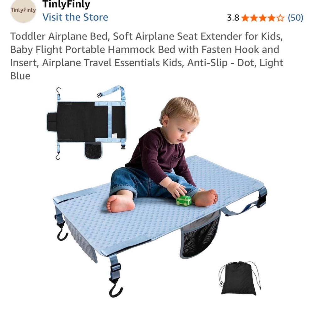 Blue Airplane Seat Extender for Kids